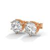 Crown Radiance: Lab Grown Diamond Halo Gold Stud Earrings