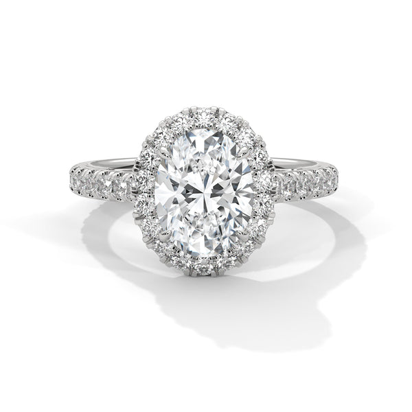 Oval Halo Lab Grown Diamond Gold Ring