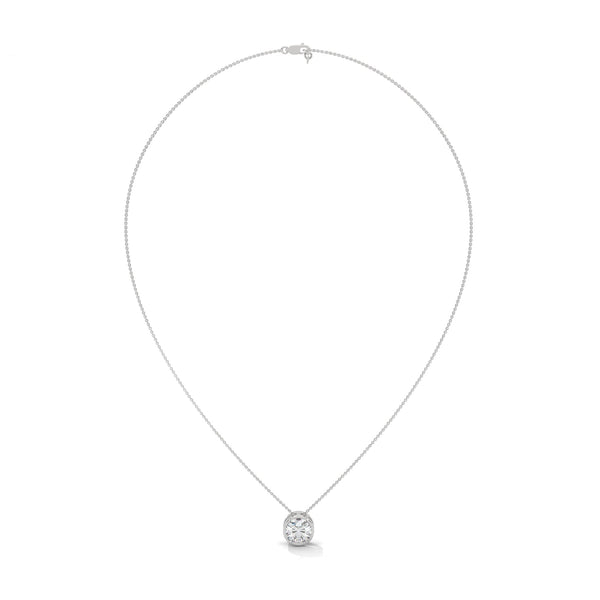 Eternal Glow Lab Grown Diamond Bezel Gold Pendant Chain