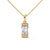 Emerald cut Lab Grown Diamond Gold Pendant Chain