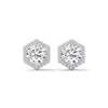 Hexa Halo Lab Grown Diamond Gold Earrings