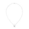 Round cut Lab Grown Diamond Floral Gold Pendant Chain