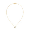 Round cut Lab Grown Diamond Floral Gold Pendant Chain
