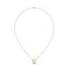 Round cut Lab Grown Diamond Floral Gold Pendant Chain
