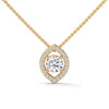 Lab Grown Diamond Teardrop Gold Pendant Chain