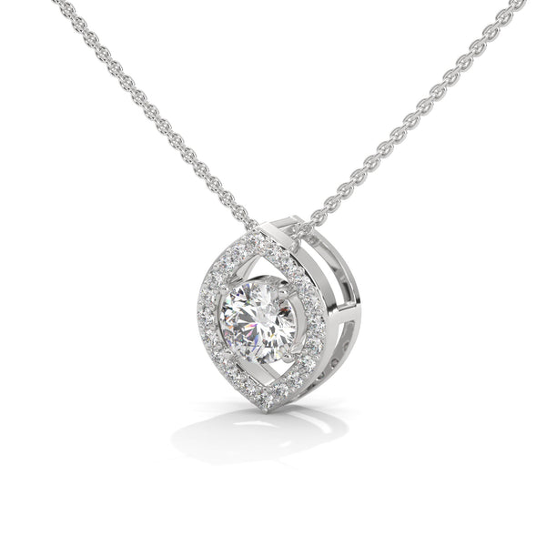 Lab Grown Diamond Teardrop Gold Pendant Chain