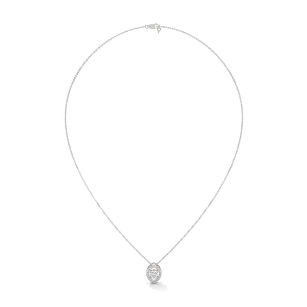 Lab Grown Diamond Teardrop Gold Pendant Chain