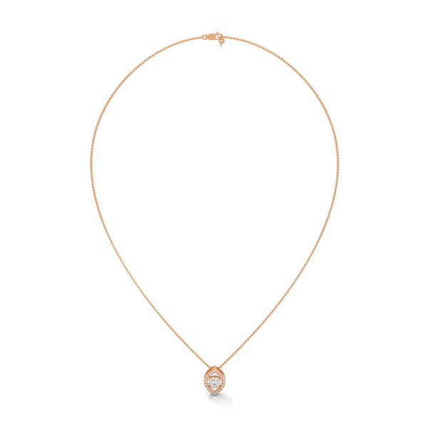 Lab Grown Diamond Teardrop Gold Pendant Chain