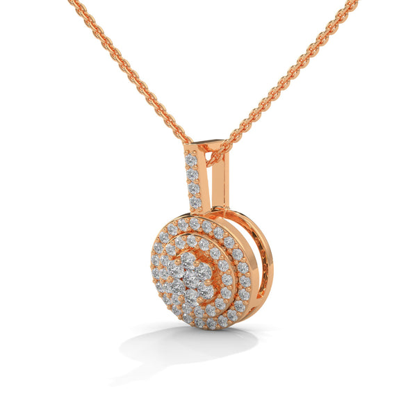 Radiant Circles Lab Grown Diamond Multi-Halo Gold Pendant