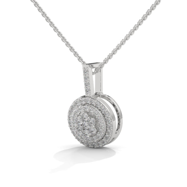 Radiant Circles Lab Grown Diamond Multi-Halo Gold Pendant