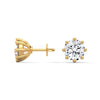 Classic Brilliance Six-Prong Lab Grown Diamond Gold Stud Earrings