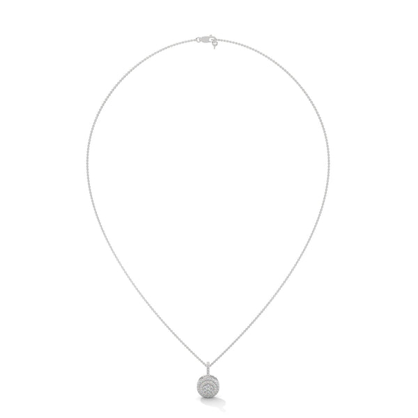 Radiant Circles Lab Grown Diamond Multi-Halo Gold Pendant