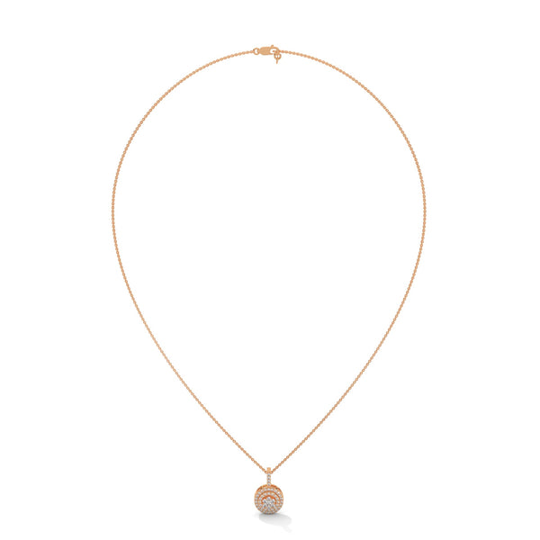 Radiant Circles Lab Grown Diamond Multi-Halo Gold Pendant