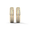 Double Row Round cut Lab Grown Diamond Gold Hoop Earrings