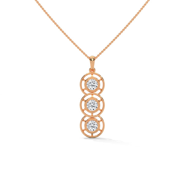 Trinity Glow Lab Grown Diamond Three-Stone Gold Pendant