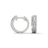 Double Row Round cut Lab Grown Diamond Gold Hoop Earrings