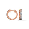 Double Row Round cut Lab Grown Diamond Gold Hoop Earrings