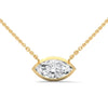 Marquise Cut Lab Grown Diamond Bezel Gold Pendant Chain