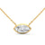 Marquise Cut Lab Grown Diamond Bezel Gold Pendant Chain