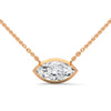 Marquise Cut Lab Grown Diamond Bezel Gold Pendant Chain