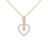 Celebrate love with the Eternal Embrace Heart Pendant, where a sparkling solitaire is cradled within a diamond-studded golden heart.