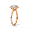 Emerald Cut Lab Grown Diamond Halo Gold Ring