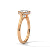 Round Cut Lab Grown Diamond Bezel Halo Gold Ring