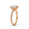 Emerald Cut Lab Grown Diamond Gold Ring Sleek Pave Band Engagement Ring