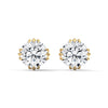 Round cut Lab Grown Diamond 8-Prong Gold Stud Earrings