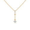 A sleek cascade of gold and diamonds, the Celestial Drop Diamond Pendant offers minimalist elegance with a cosmic sparkle.