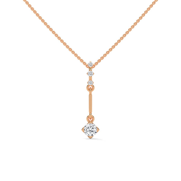A sleek cascade of gold and diamonds, the Celestial Drop Diamond Pendant offers minimalist elegance with a cosmic sparkle.