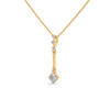 A sleek cascade of gold and diamonds, the Celestial Drop Diamond Pendant offers minimalist elegance with a cosmic sparkle.