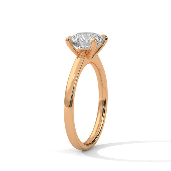 Classic Round Cut Lab Grown Diamond Gold Solitaire Ring