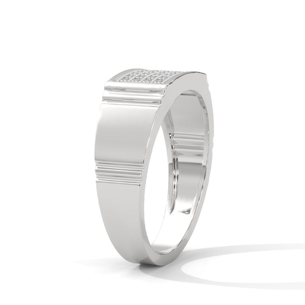 Bold gold men's diamond ring with brilliant pave sparkle, designed for luxury style, everyday elegance, statement fashion and premium craftsmanship.