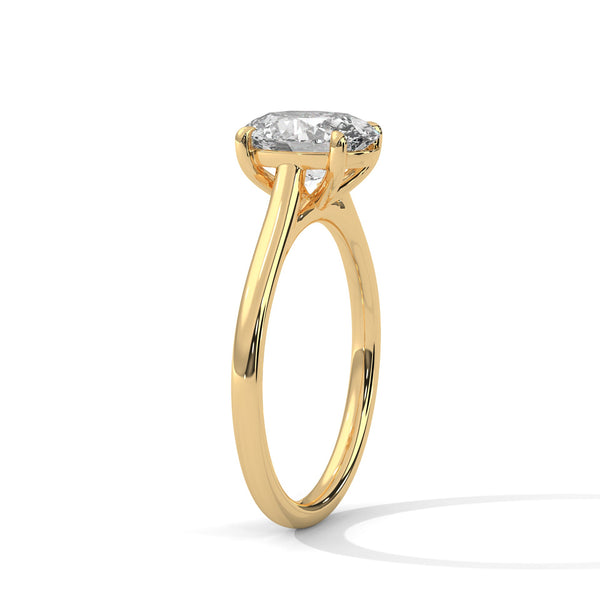 Oval Cut Lab Grown Diamond Gold Ring