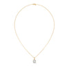Round Cut Lab Grown Diamond with prong setting Gold Pendant Chain