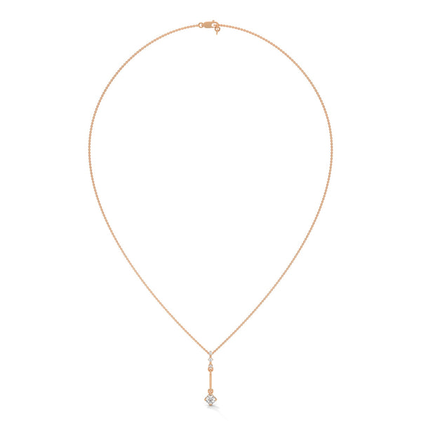 A sleek cascade of gold and diamonds, the Celestial Drop Diamond Pendant offers minimalist elegance with a cosmic sparkle.