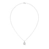 Round Cut Lab Grown Diamond with prong setting Gold Pendant Chain