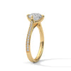 Round Cut Lab Grown Diamond Pave Gold Ring