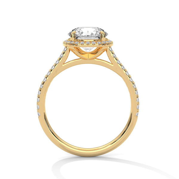 Radiant Halo Lab Grown Diamond Gold Engagement Ring