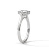 Round Cut Lab Grown Diamond Bezel Halo Gold Ring