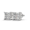 Princess Cut Lab Grown Diamond Gold Stud Earrings