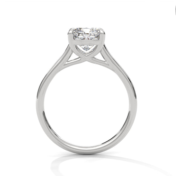 Graceful Radiance Cushion Cut Lab Grown Diamond Gold Solitaire Ring