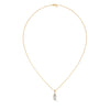 Marquise Cut Lab Grown Diamond Gold Pendant Chain