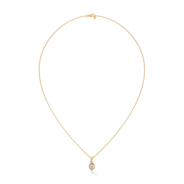 Embrace endless elegance with the Infinity Flame Pendant—where flowing gold meets fiery brilliance.
