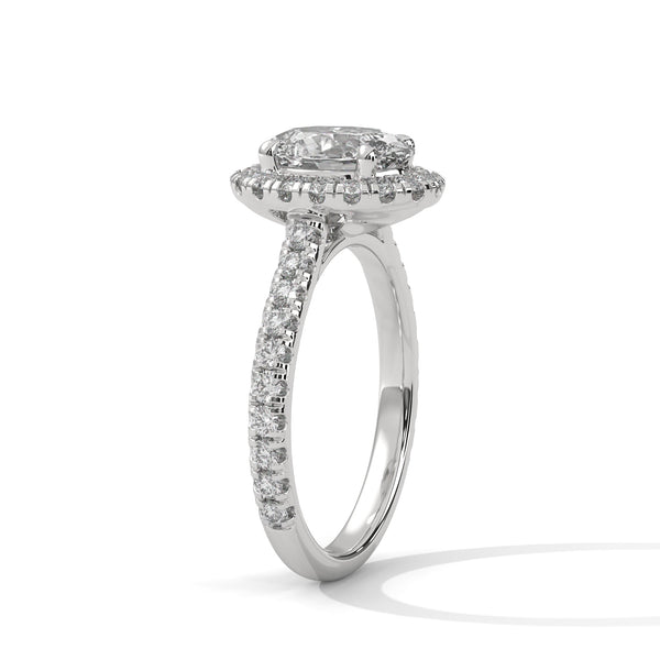 Oval Halo Lab Grown Diamond Gold Ring
