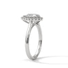 Oval Cut Double Row Pave Engagement Ring