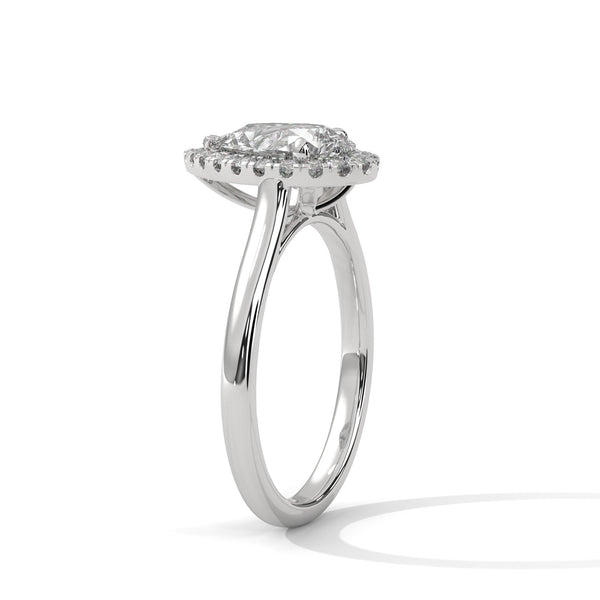 Oval Cut Double Row Pave Engagement Ring