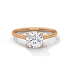 Graceful Radiance Cushion Cut Lab Grown Diamond Gold Solitaire Ring