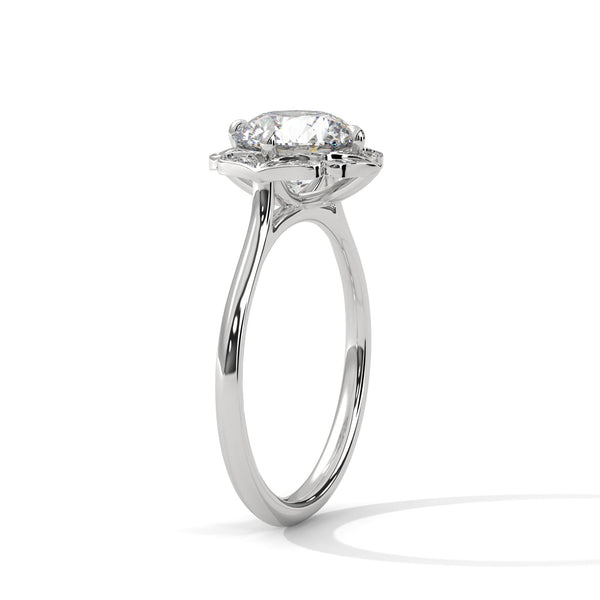 Vintage Halo Lab Grown Diamond Gold Ring